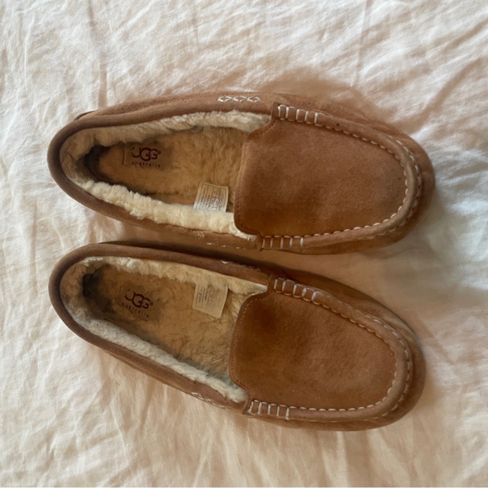 UGG women’s chestnut Suede Ansley Slippers size 8 - Picture 7 of 9